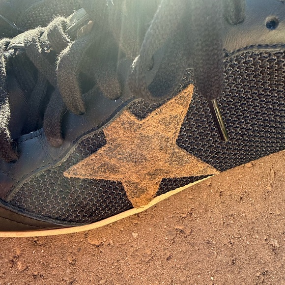 Authentic Black Gold Men's Golden Goose GGDB ballstar Sneakers leopard leather - Picture 6 of 14